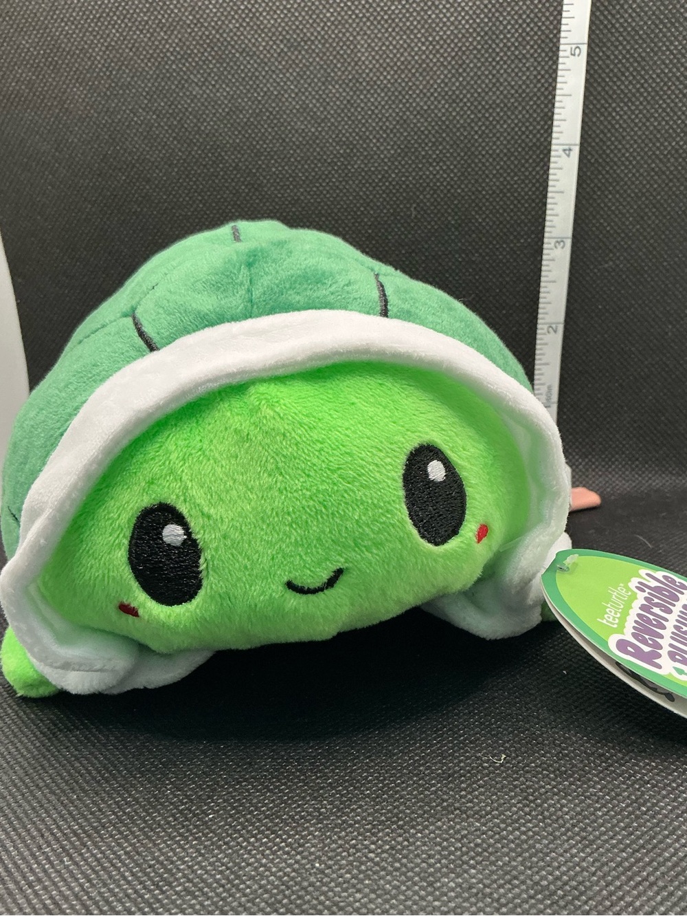 Reversible Green Turtle Plush Toy - Cute Small Pets Plush